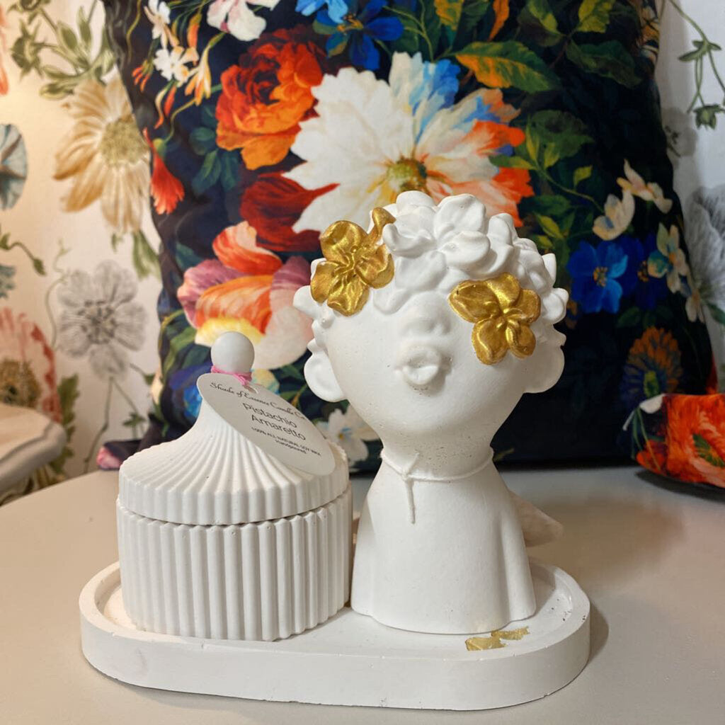 Handcrafted Cement Table Decor - Boy with Crown 3pc