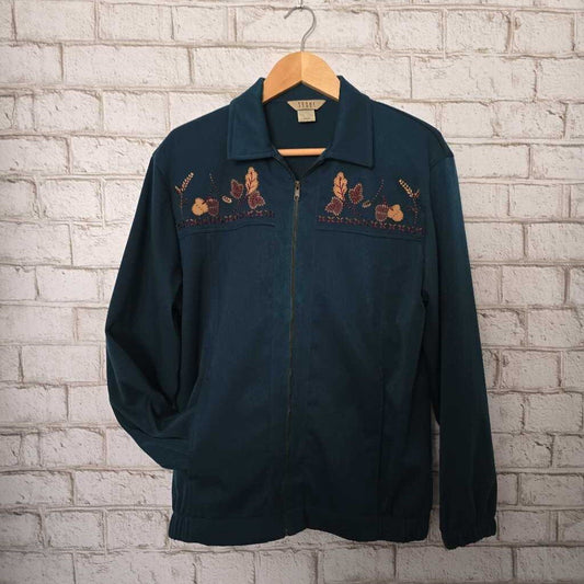 Vintage Teddi Green Embroidered Jacket