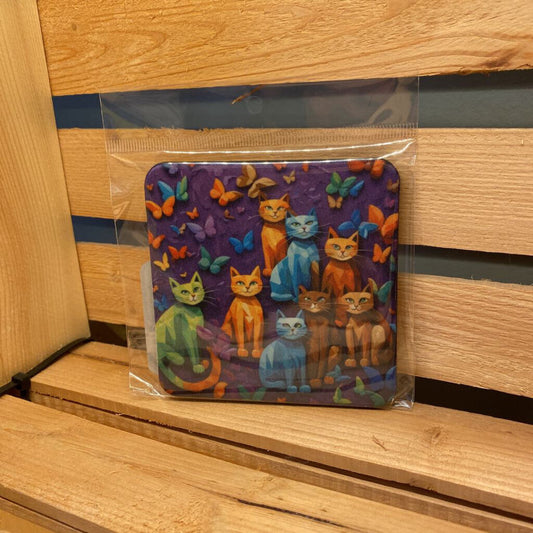 COASTER - MULTIPLE CATS (PURPLE)