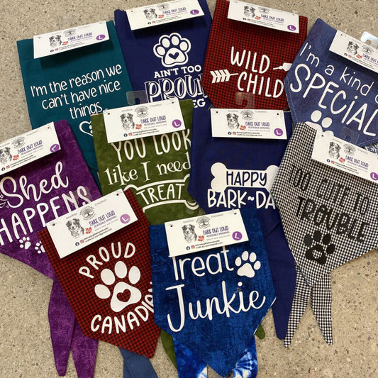 REVERSIBLE DOG BANDANA - L