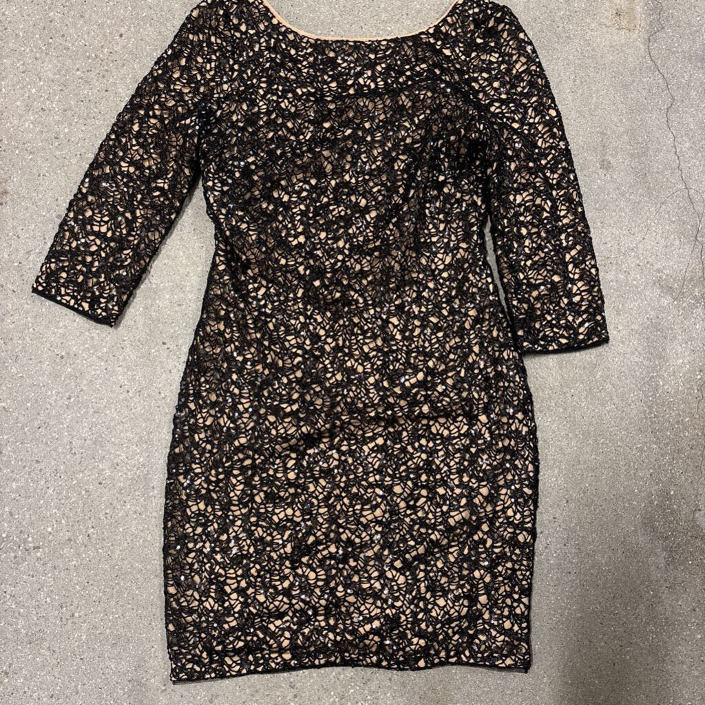 ADIAN MATTOX BEADED SHEATH DRESS