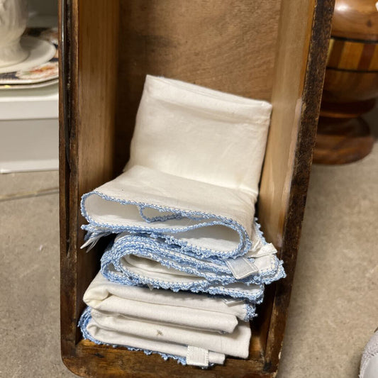 Pretty Blue and White Lace Cotton Napkins