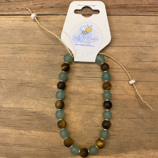 BRACELET - (A) TIGERS EYE, ADVENTURINE