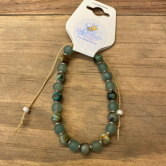 BRACELET - (A) AFRICAN TURQ, ADVENTURINE