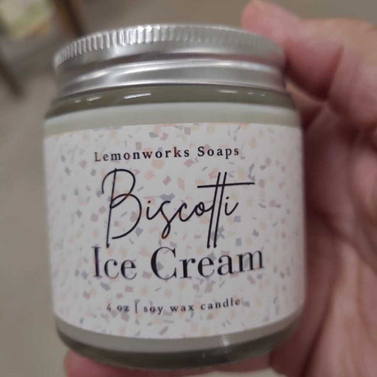 Biscotti Ice Cream Candle (small) - 4 ounce