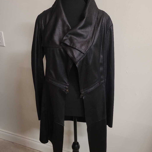 BLACK DRESSY FAUX JACKET