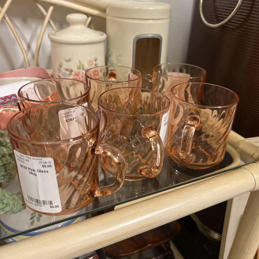 MCM Pink Glass Mug