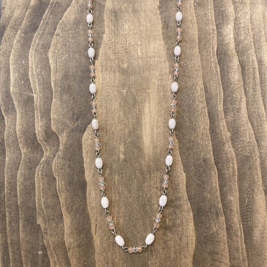NECKLACE (VINTAGE BEADS - PINK)