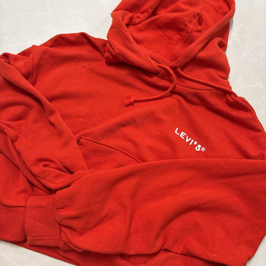RED CROPPED LEVIS HOODIE