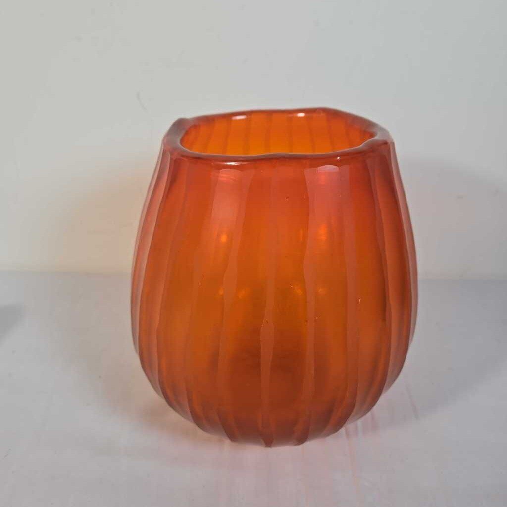 ORANGE GLASS VASE