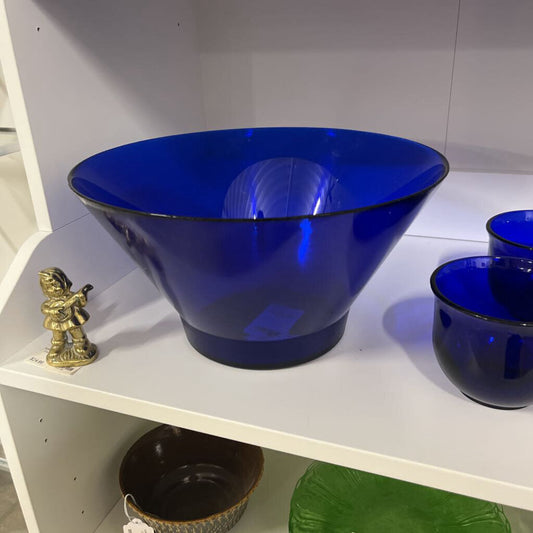 VTG MCM COBALT BLUE GLASS BOWL