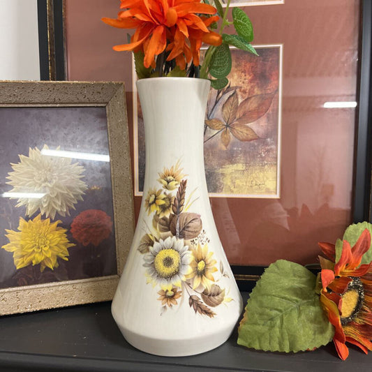 VTG TRACADIE CANADA CERAMIC AUTUMN SUNFLOWER VASE