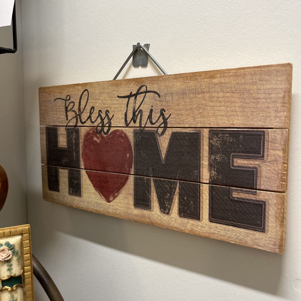 AMERICAN WOODCRAFTERS BLESS THIS HOME WOOD SIGN
