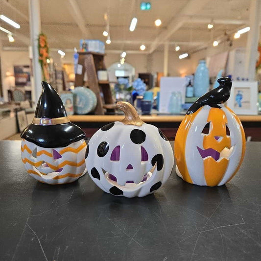 S/3 PARTYLITE PUMPKIN TEALIGHT HOLDERS