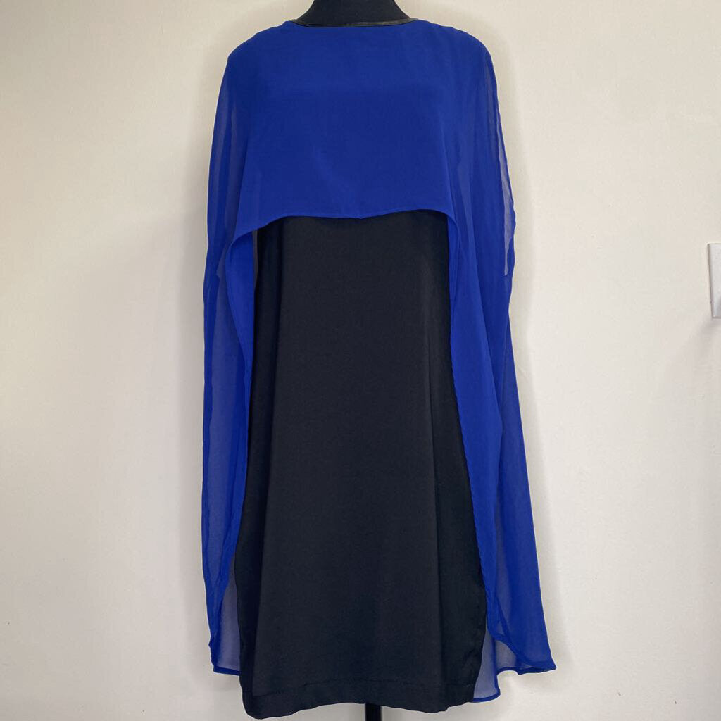 RUDSAK - SLEEVLESS BLACK DRESS W/ BLUE LAYER - S