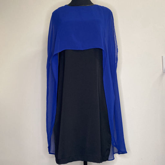 RUDSAK - SLEEVLESS BLACK DRESS W/ BLUE LAYER - S