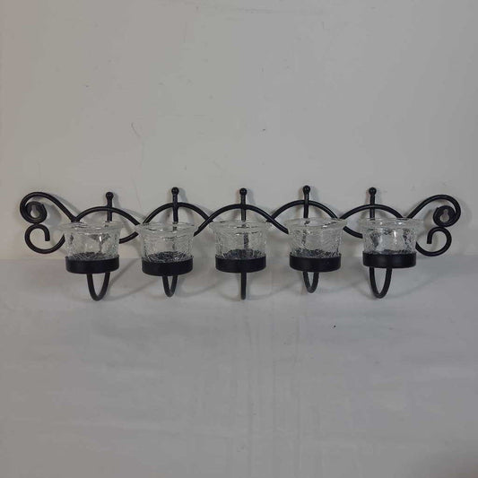 BLACK METAL TEA LIGHT HOLDER