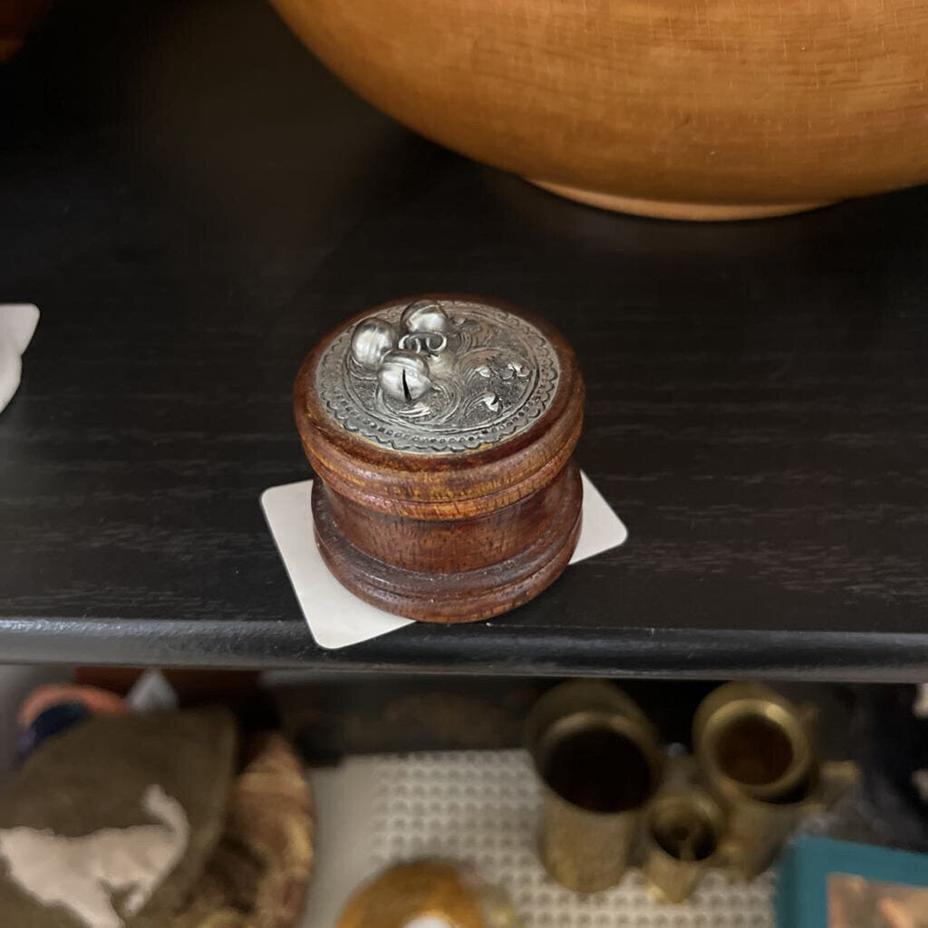 TINY WOOD & SILVER BOX
