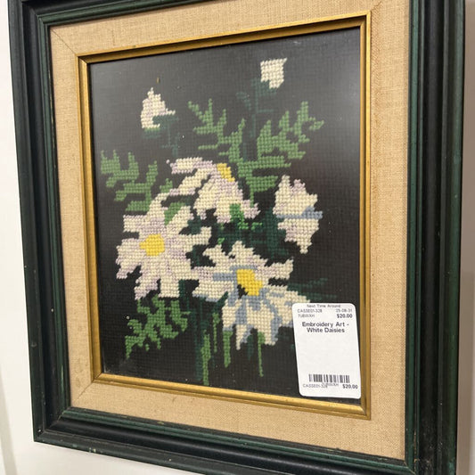 Embroidery Art - White Daisies