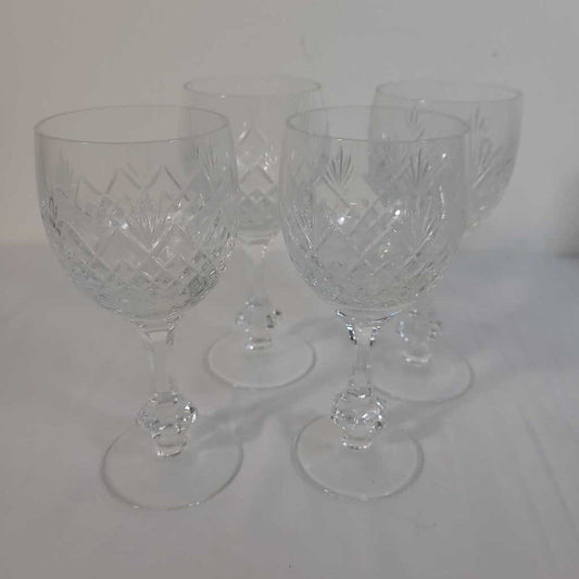 S/4 CRYSTAL WINE GLASSES