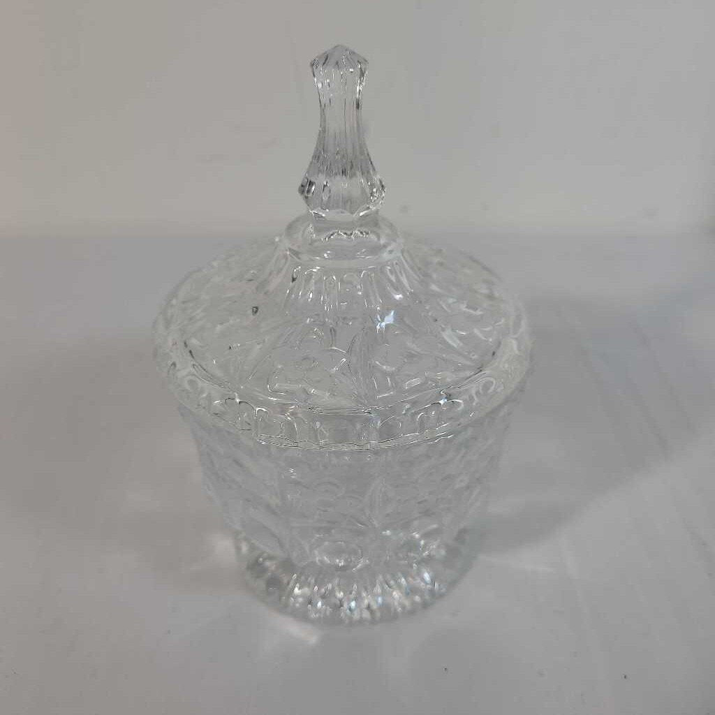 COVERED CRYSTAL CANDY DISH