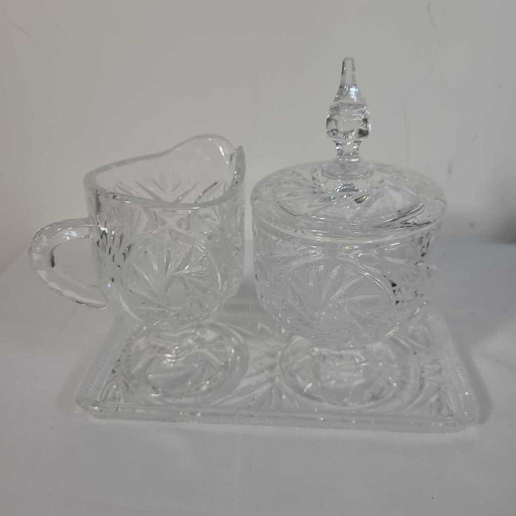 3pc PINWHEEL CRYSTAL C&S SET