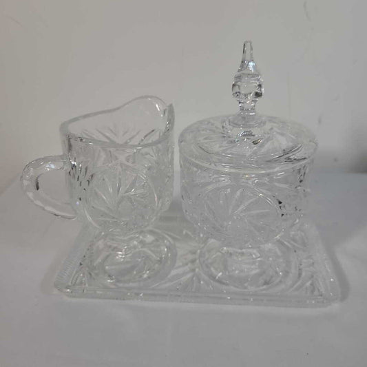 3pc PINWHEEL CRYSTAL C&S SET