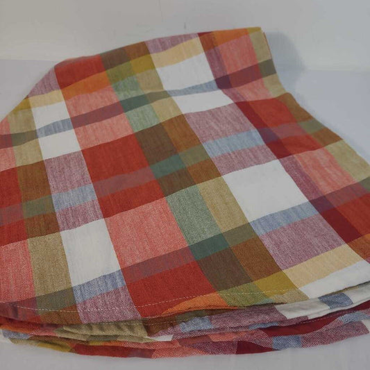 60" ROUND PLAID TABLECLOTH