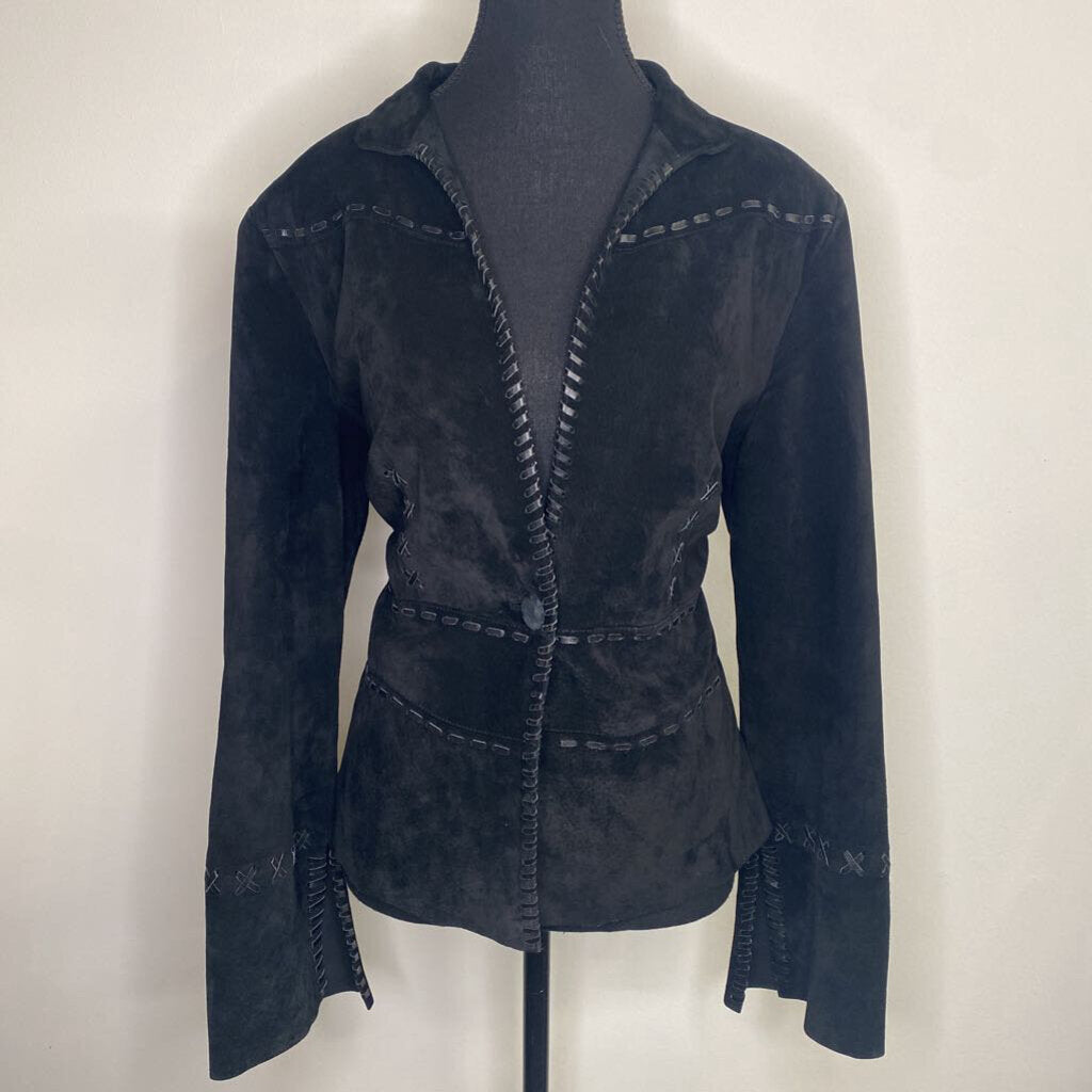 MELANIE LYNE - BLACK VEGAN SUEDE JACKET