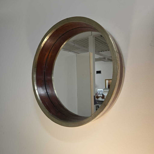 18" ROUND WOODEN MIRROR