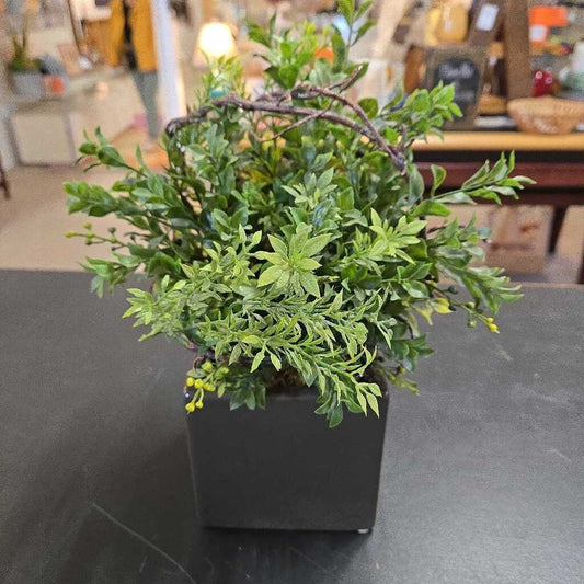 FAUX GREENERY IN CERAMIC POT