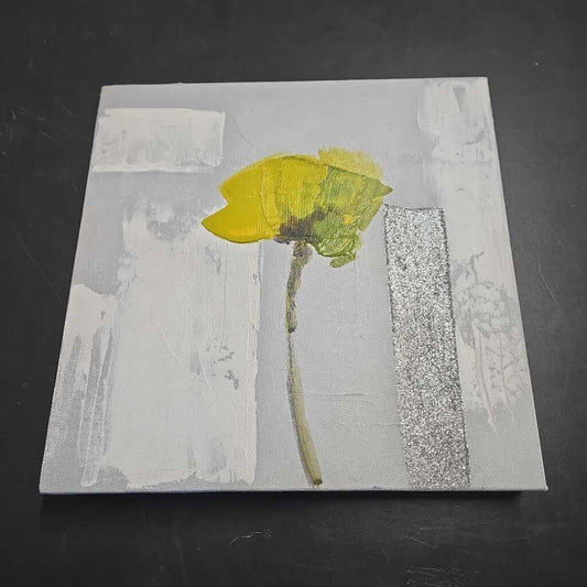 YELLOW & GREY FLOWER CANVAS