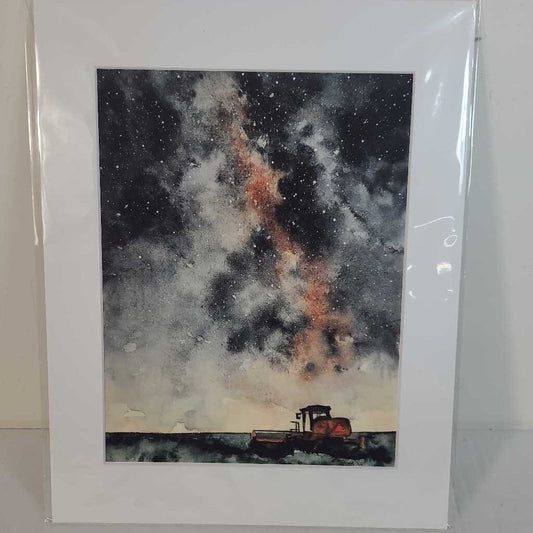 COMBINE IN THE SUNSET~WATER COLOUR