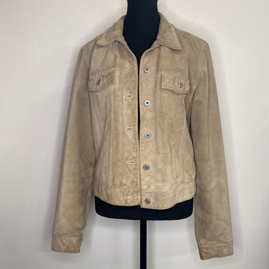 GAP JEANS CO. - *AS IS* BEIGE SUEDE LEATHER JACKET