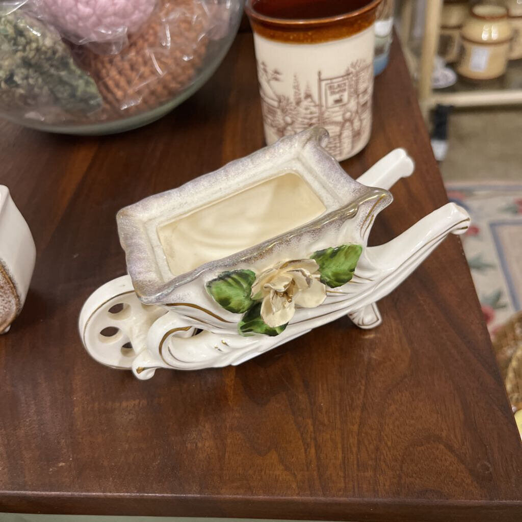 Ceramic Wheelbarrow Planter