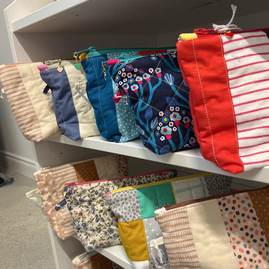 Patchwork makeup bag | Neutrals | Made in Canada