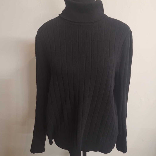 BLACK RIBBED SWEATER