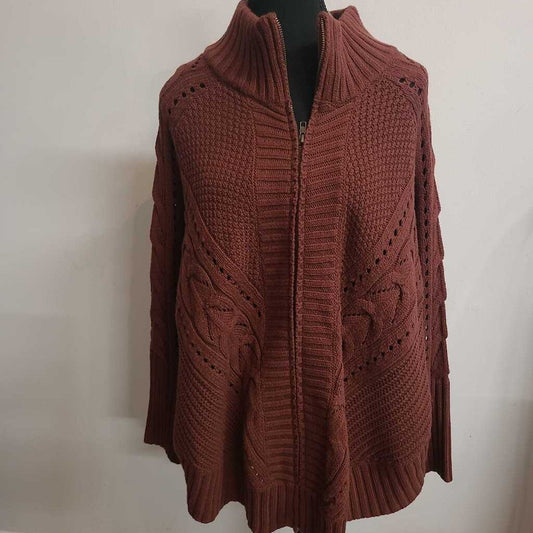 SIMPLY NOELLE - CRIMSON KNIT ZIP-UP CARDIGAN