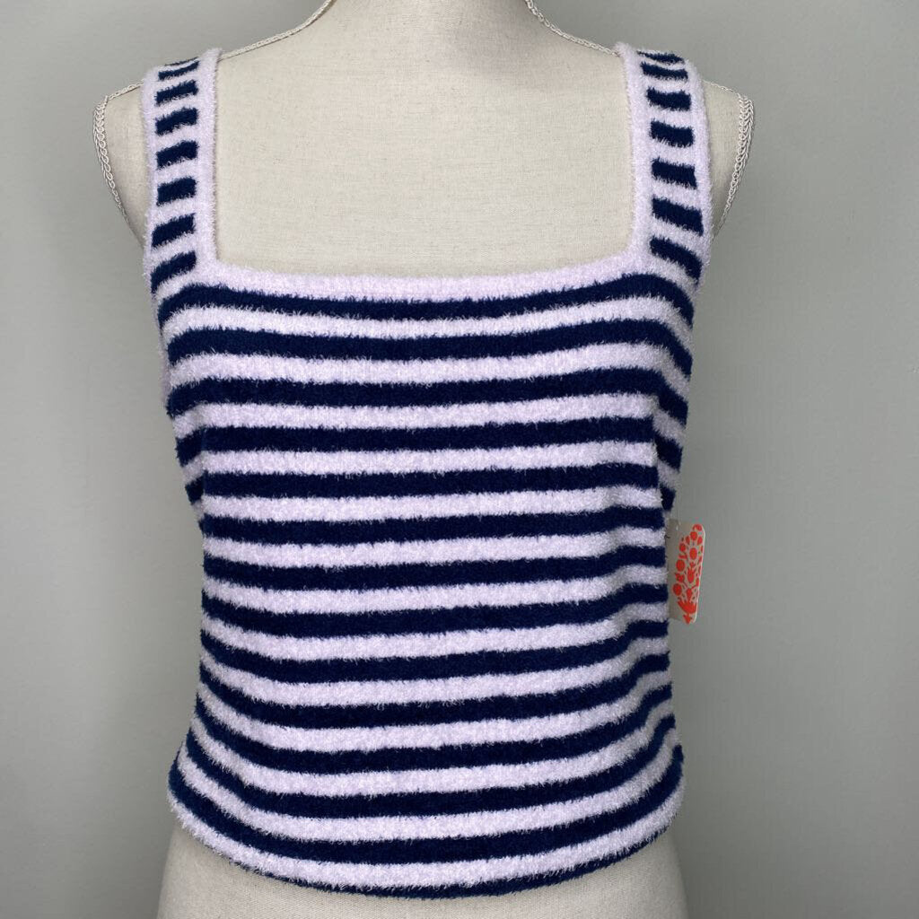 FREE PEOPLE - FUZZY LILAC/NAVY STRIPED TANK TOP
