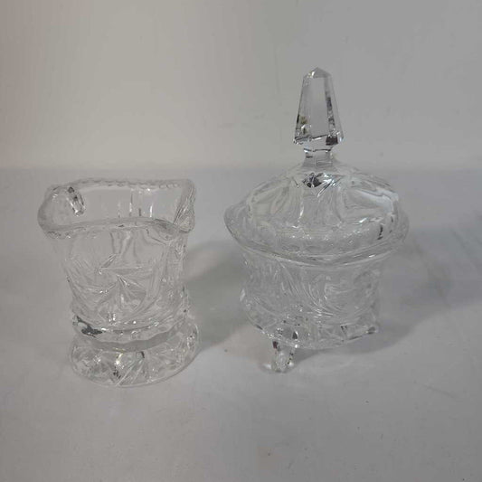 PINWHEEL CRYSTAL CREAM & SUGAR SET