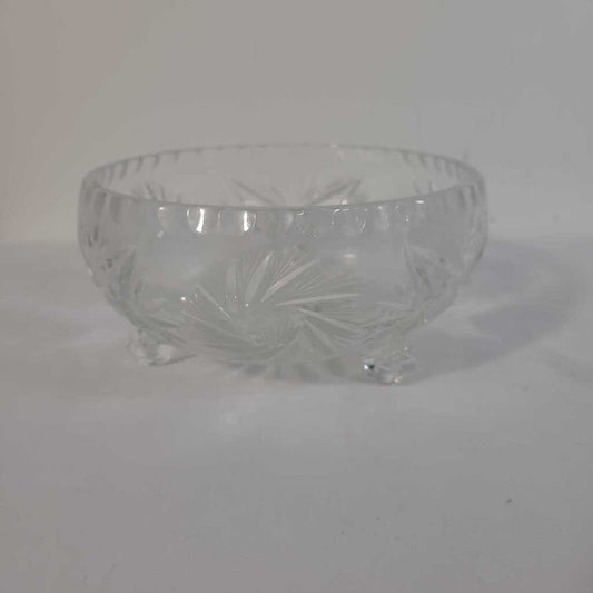 PINWHEEL CRYSTAL FOOTED BOWL