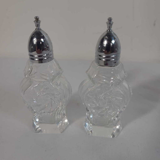 PINWHEEL CRYSTAL SALT & PEPPER SHAKERS