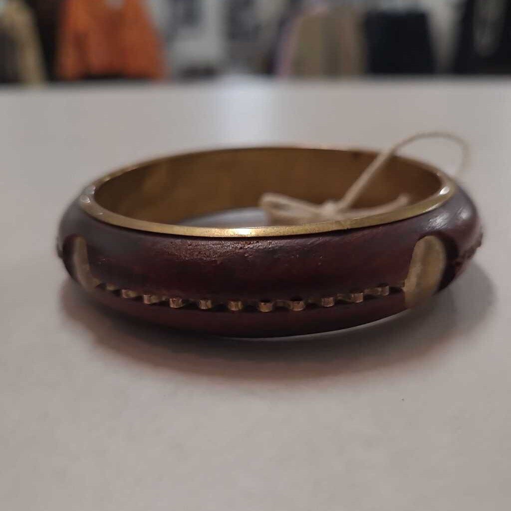 WOOD & GOLD VINTAGE BANGLE BRACLET