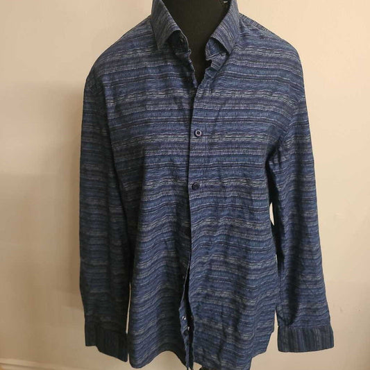 JOHN LENNON - BLUE W/ STRIPES BUTTON-UP