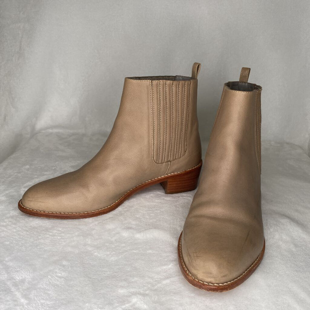LOEFFLER RANDALL - NUDE LEATHER CHELSEA ANKLE BOOTS