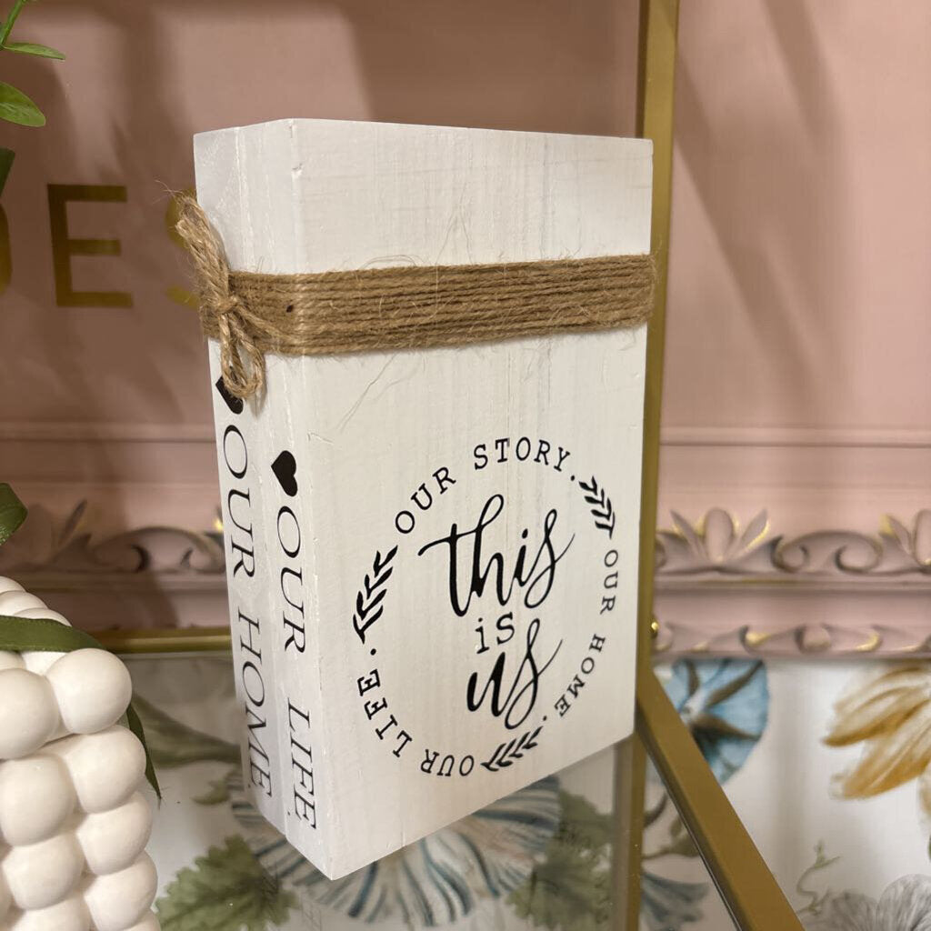 Our Home Wood Book Decor