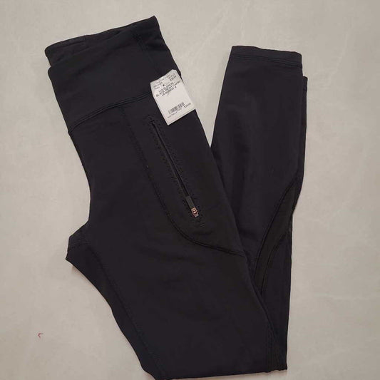 LULULEMON - BLACK MESH CAPRI LEGGINGS