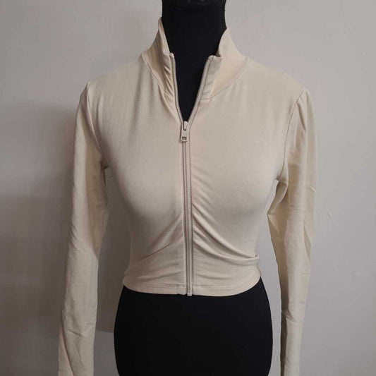 TNA - YELLOW CROPPED L/S ZIP-UP