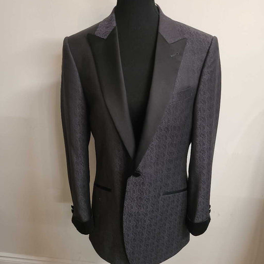 JAC - BLACK PAISLEY SUIT JACKET W/ SILK PAISLEY LINING