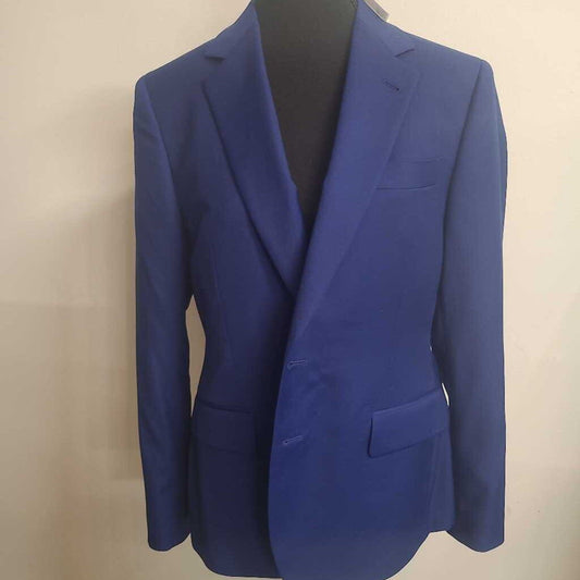 JAC - ROYAL BLUE WOOL BLAZER JACKET W/ SILK PAISLEY LINING
